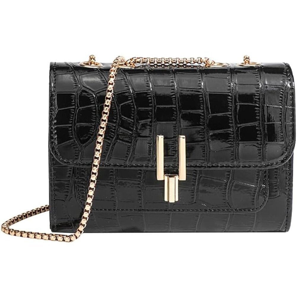 Women's Leather Crossbody Bag Stone Pattern Elegant Handbag Compact Travel